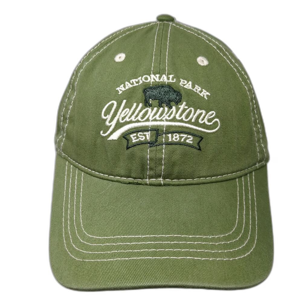 Prairie Mountain Baseball Cap Green One Size Yellowstone National Park Bison Hat